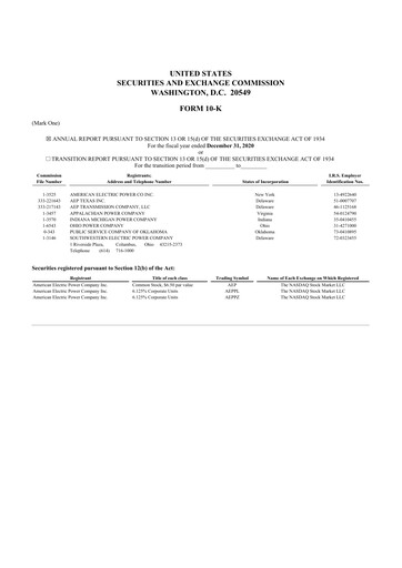 Thumbnail American Electric Power 10-K Annual Report 2020
