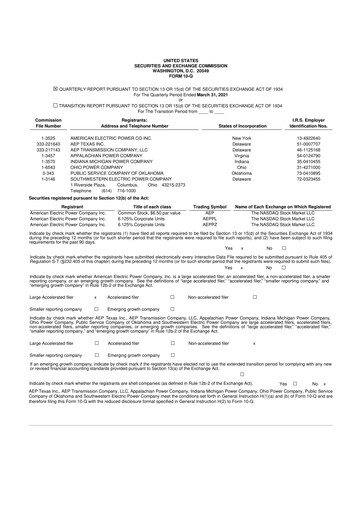 Thumbnail American Electric Power 10-Q Quarterly Report FY2020 