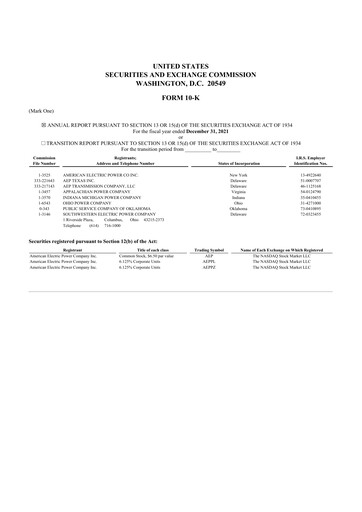 Thumbnail American Electric Power 10-K Annual Report 2021