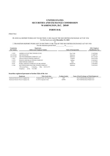 Thumbnail American Electric Power 10-K Annual Report 2022