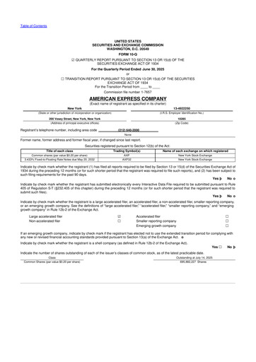 Thumbnail American Express 10-Q Quarterly Report FY2025 