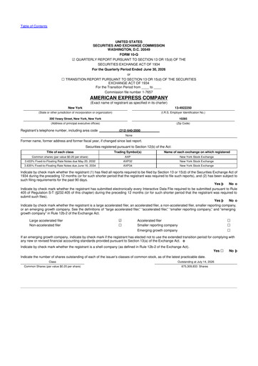 Thumbnail American Express 10-Q Quarterly Report FY2026 
