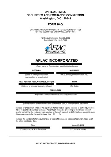 Vorschaubild Aflac 10-Q Quartalsbericht  