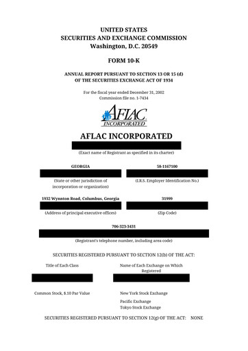 Thumbnail Aflac 10-K Annual Report 