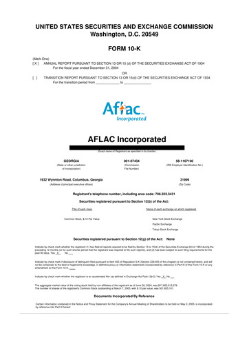 Vorschaubild Aflac 10-K Jahresbericht 
