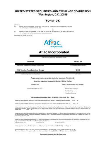 Vorschaubild Aflac 10-K Jahresbericht 