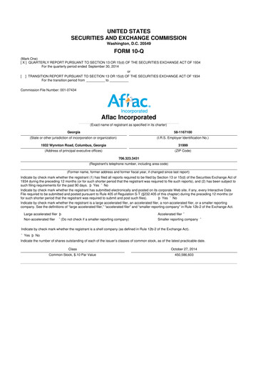 Vorschaubild Aflac 10-Q Quartalsbericht 2014 