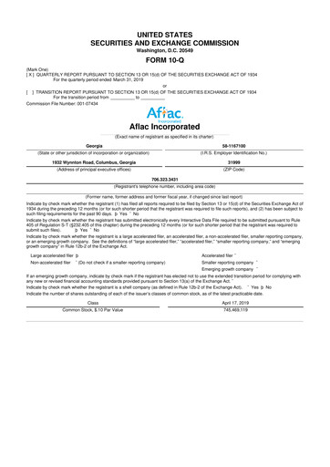 Vorschaubild Aflac 10-Q Quartalsbericht 2019 