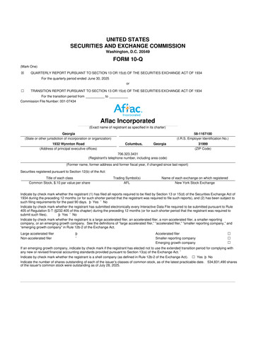 Vorschaubild Aflac 10-Q Quartalsbericht 2025 