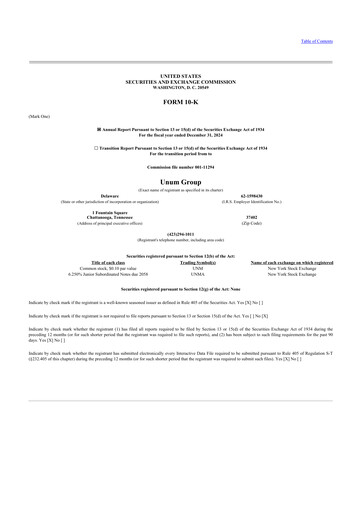 Thumbnail Unum 10-K Annual Report 2024