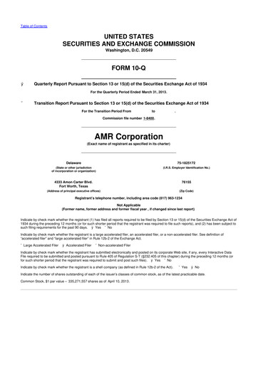 Thumbnail American Airlines 10-Q Quarterly Report FY2013 