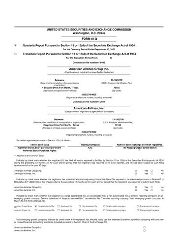 Thumbnail American Airlines 10-Q Quarterly Report FY2025 