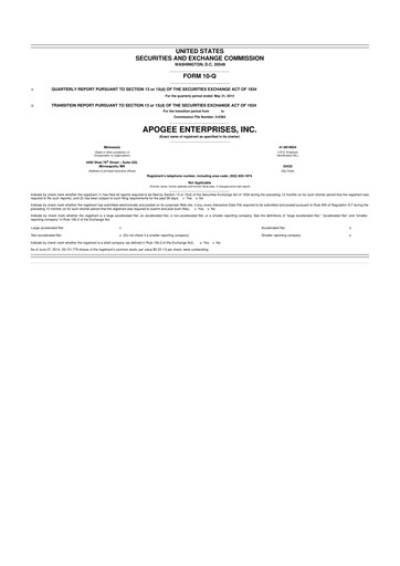 Thumbnail Apogee Enterprises 10-Q Quarterly Report FY2015 