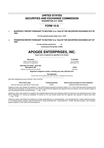 Thumbnail Apogee Enterprises 10-Q Quarterly Report FY2020 