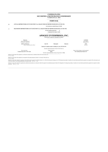 Thumbnail Apogee Enterprises 10-K Annual Report 2020