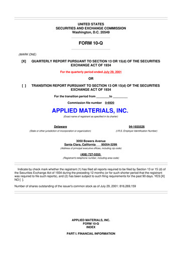 Thumbnail Applied Materials 10-Q Quarterly Report FY 