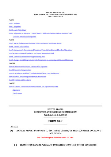 Thumbnail Applied Materials 10-K Annual Report 