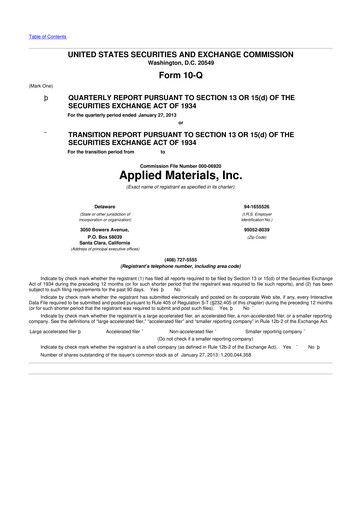 Thumbnail Applied Materials 10-Q Quarterly Report FY2013 
