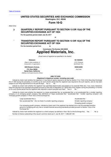 Thumbnail Applied Materials 10-Q Quarterly Report FY2017 