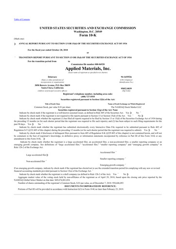 Thumbnail Applied Materials 10-K Annual Report 2018