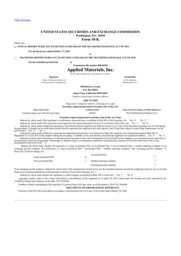 Thumbnail Applied Materials 10-K Annual Report 2019