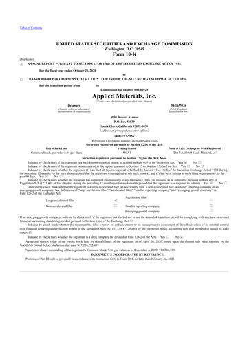 Thumbnail Applied Materials 10-K Annual Report 2020