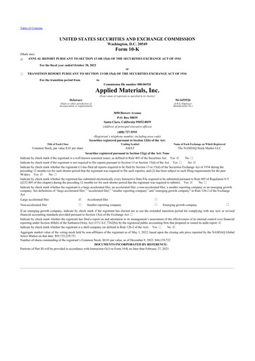 Thumbnail Applied Materials 10-K Annual Report 2022