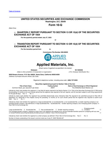 Thumbnail Applied Materials 10-Q Quarterly Report FY2025 