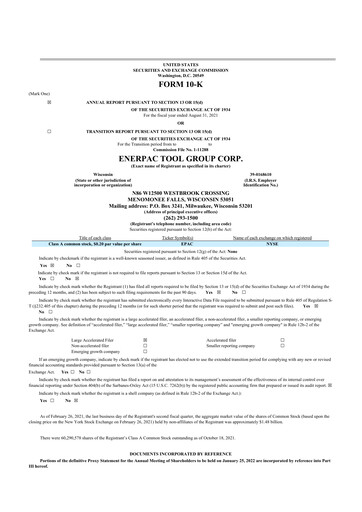 Thumbnail Enerpac Tool Group
 10-K Annual Report 2021