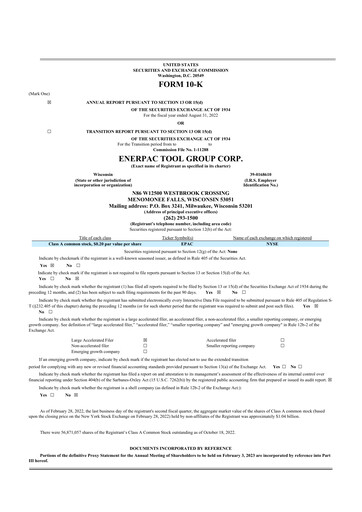 Thumbnail Enerpac Tool Group
 10-K Annual Report 2022