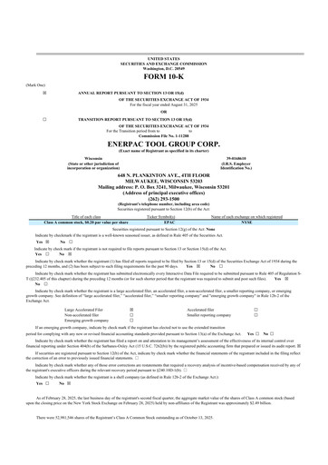Thumbnail Enerpac Tool Group
 10-K Annual Report 2025