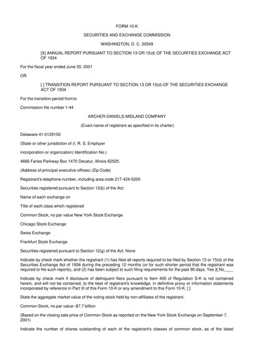 Thumbnail Archer Daniels Midland (ADM)
 10-K Annual Report 