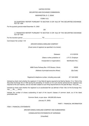 Thumbnail Archer Daniels Midland (ADM)
 10-Q Quarterly Report FY 