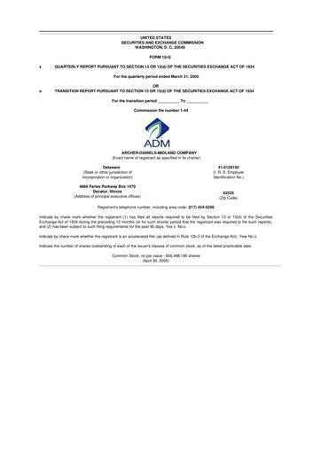 Thumbnail Archer Daniels Midland (ADM)
 10-Q Quarterly Report FY 