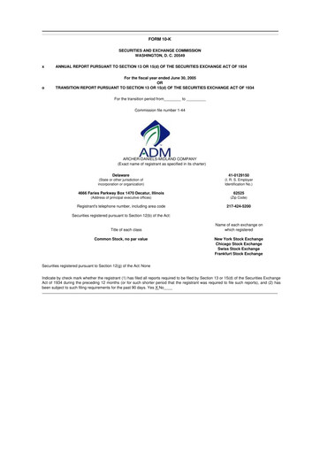 Thumbnail Archer Daniels Midland (ADM)
 10-K Annual Report 