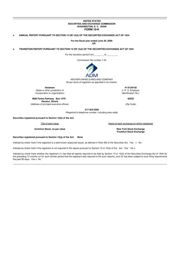 Thumbnail Archer Daniels Midland (ADM)
 10-K Annual Report 