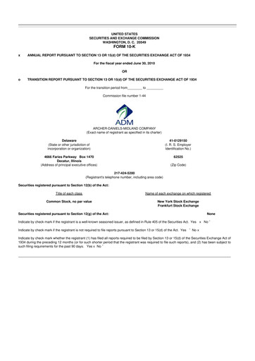 Thumbnail Archer Daniels Midland (ADM)
 10-K Annual Report 