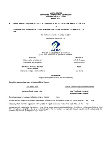 Thumbnail Archer Daniels Midland (ADM)
 10-K Annual Report 