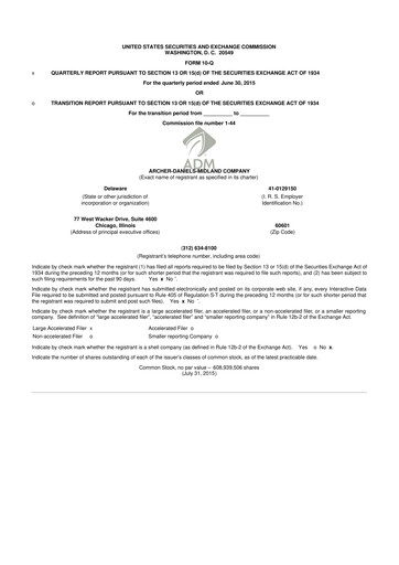 Thumbnail Archer Daniels Midland (ADM)
 10-Q Quarterly Report FY2015 