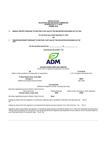Thumbnail Archer Daniels Midland (ADM)
 10-K Annual Report 2025