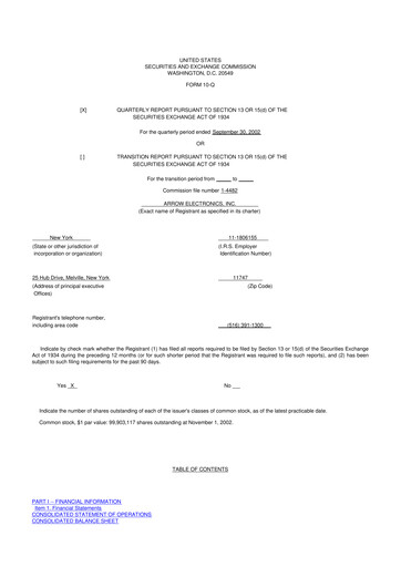 Thumbnail Arrow Electronics
 10-Q Quarterly Report FY 