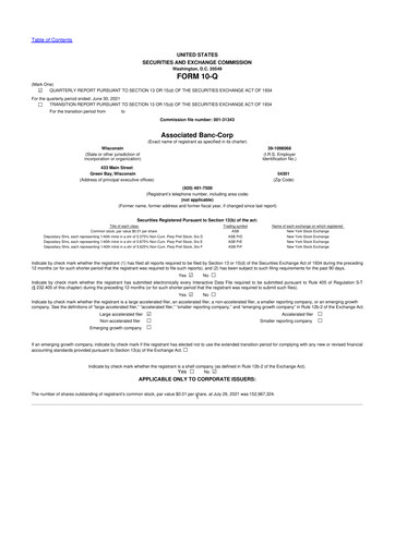 Thumbnail Associated Banc-Corp
 10-Q Quarterly Report FY2021 