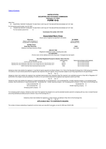 Thumbnail Associated Banc-Corp
 10-Q Quarterly Report FY2023 