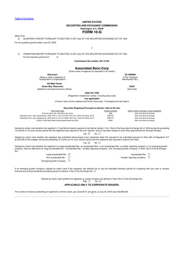 Thumbnail Associated Banc-Corp
 10-Q Quarterly Report FY2025 