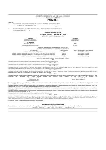 Thumbnail Associated Banc-Corp
 10-K Annual Report 2025