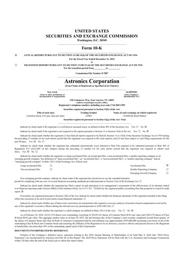 Thumbnail Astronics Corporation
 10-K Annual Report 2023