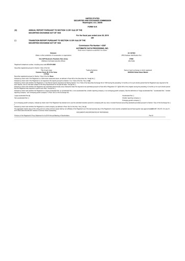 Thumbnail Automatic Data Processing 10-K Annual Report 