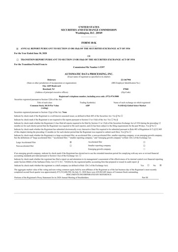 Vorschaubild Automatic Data Processing 10-K Jahresbericht 2020