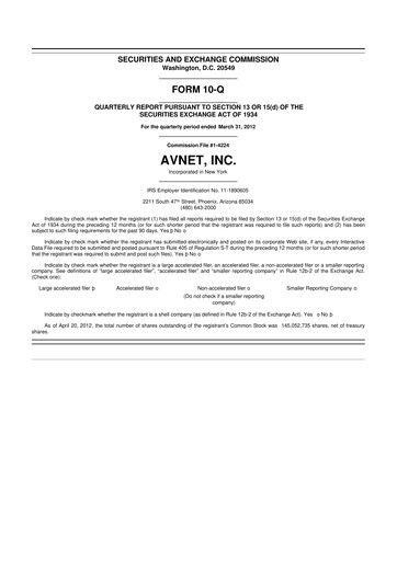 Thumbnail Avnet 10-Q Quarterly Report FY2012 