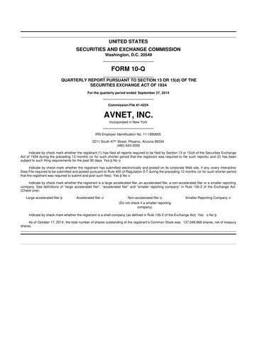 Thumbnail Avnet 10-Q Quarterly Report FY2015 